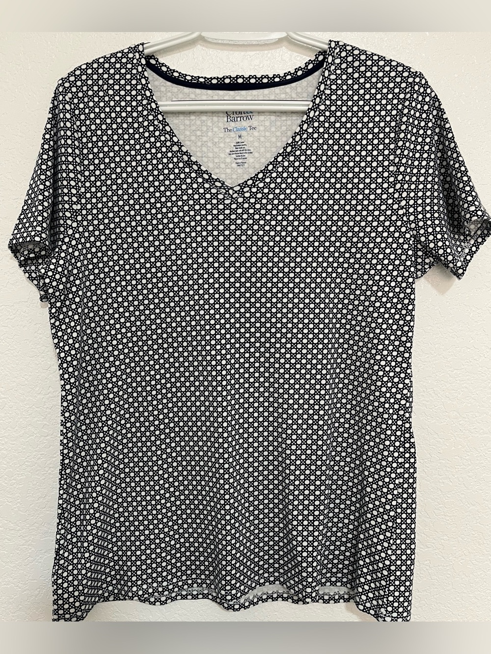 Croft & Barrow 2 Top Bundle Women's Medium 100% Cotton Navy White Stripe - Picture 7 of 11